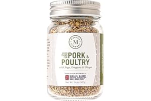 Martha Stewart Pork & Poultry Seasoning - Martha's Own Spice Blend Made with Single Origin Herbs and Spices from Burlap & Barrel - Perfect for Seasoning Roast Chicken and Pork - 1.4 oz Glass Jar