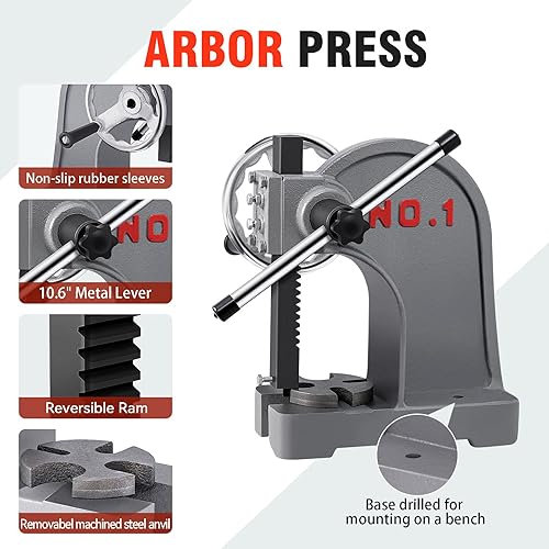 LMYYGOO Arbor Press Ton with Hand Wheel, Cast Iron Heavy duty