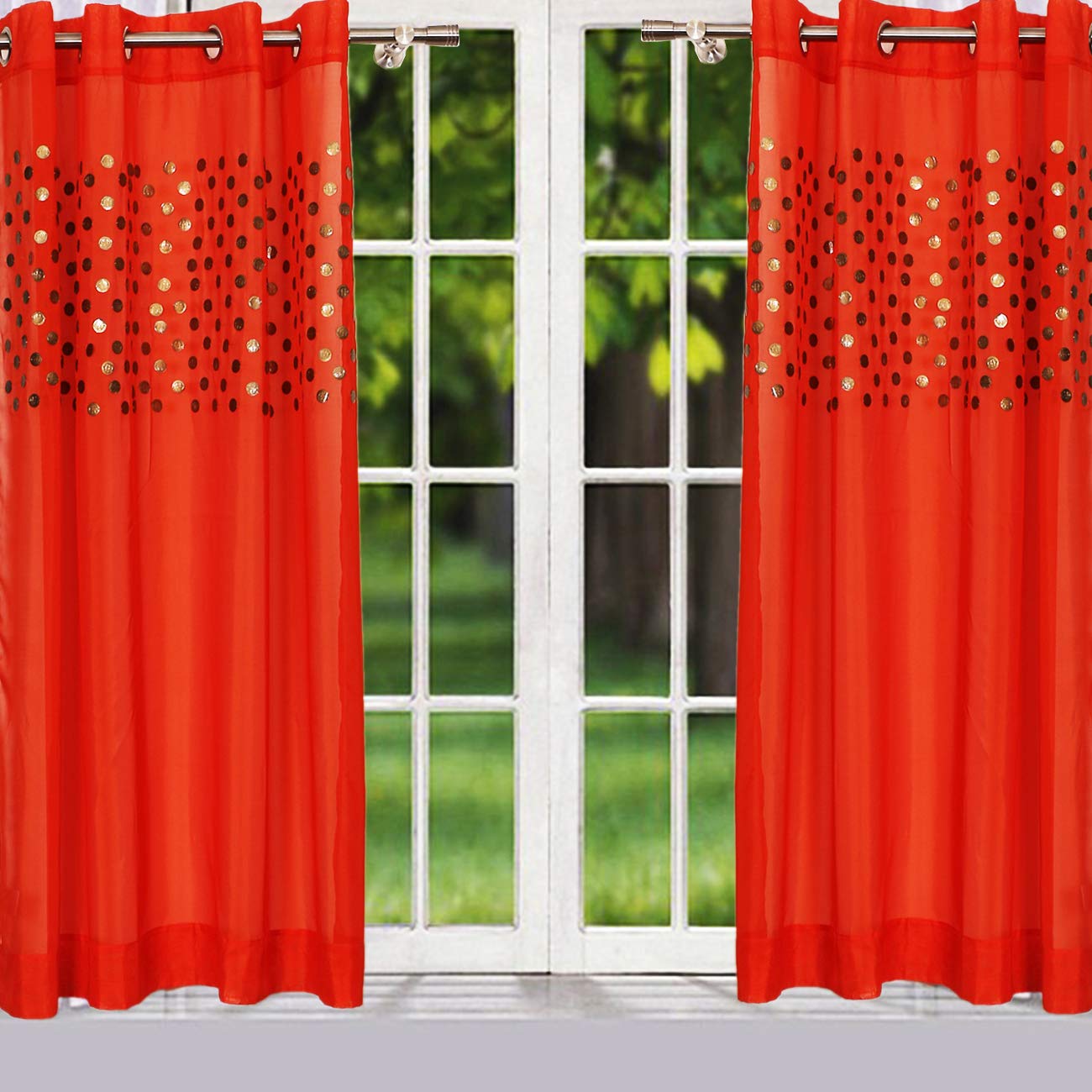 Buy Home The Best Is For You Orange Sheer Curtains Or Net Curtains