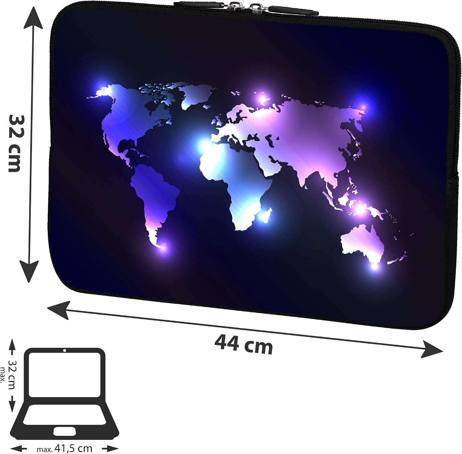 PEDEA Laptop Bag Case Design Sleeve for 17.3 inch, Dark World - Image 3