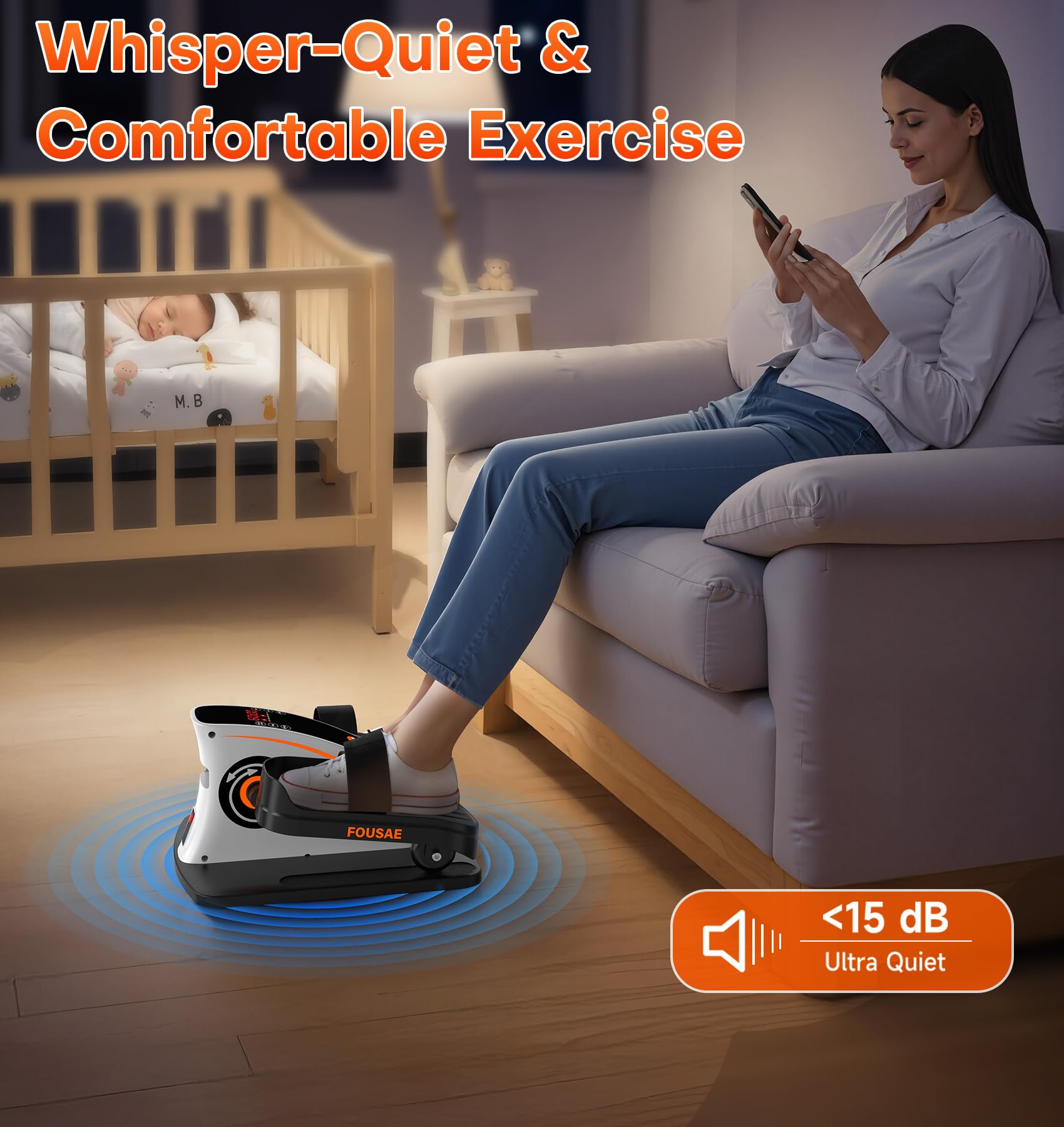 Under Desk Elliptical Machine, Ellipse Leg Exerciser with 15 Adjustable Speeds, Electric Seated Pedal Exerciser Leg Exerciser While Sitting for Seniors with LED Monitor Touch Remote Controls for Home