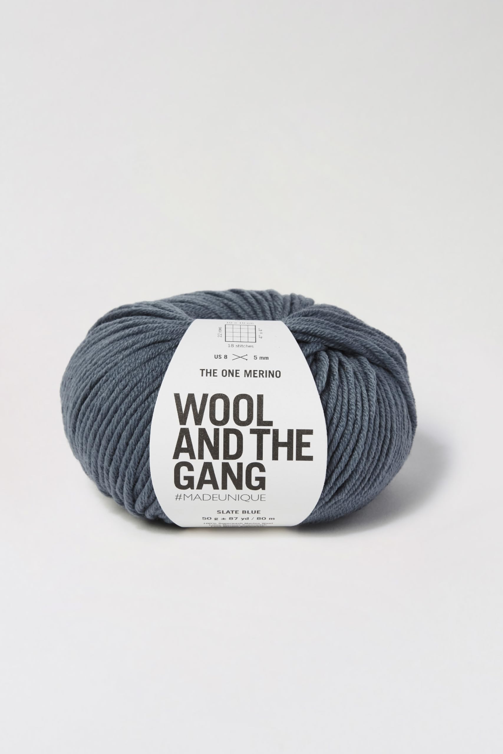 Wool and the Gang The One Merino, Slate Blue, 50g, Aran/Worsted