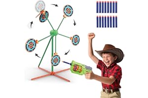 ReechTree Shooting Target Games Set for Nerf Gun for Boys & Kids 8-10-12 with Spinning Moving Target Auto Reset, RD-8 Toy Gun for Shooting Practice with Foam Darts, Cool Boy Gifts Ideas