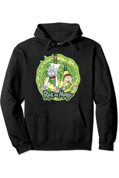 Amazon.com: Rick And Morty White Logo Pullover Hoodie : Clothing, Shoes u0026  Jewelry