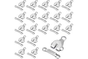 Sewing Hooks and Eyes Closure for Trousers, 20 Pairs Trouser Fasteners Hook and Bar Fastenings Latch for Clothes Pants Skirt 