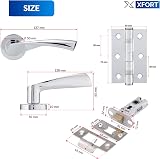 XFORT Polished Chrome Warped Lever On Rose Latch Pack with Ball Bearing Hinges view 6