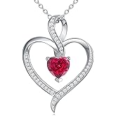 E Infinity Necklace 925 Sterling Silver Love Heart Birthstone Necklace, Mother’s Day Birthday Anniversary Jewelry Gifts for Wife Girlfriend Mom Her