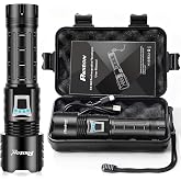PHIXTON Rechargeable Flashlights High Lumens 100000 Super Bright Long Range 3280FT, Long Lasting 15H Powerful USB C LED Strong Flash Light High Powered, Heavy Duty, Zoomable, for Home Camping Gift