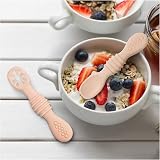 Vicloon Silicone Baby Fork and Spoon Set 2 Pcs Self Feeding Toddler Kit view 6