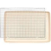 David Burke 17x11 Cookie Sheet with Chrome Cooling Rack – Carbon Steel, PFTE & PFOA Free, Oven Safe, Non-Toxic, Perfect for Baking and Roasting – Cream