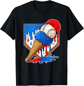 Distressed Baseball Boys Ice Cream Drip Baseball Boys Youth T-Shirt
