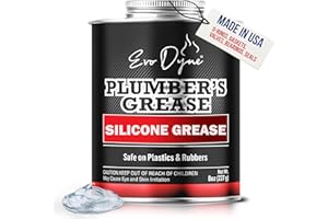 EVO DYNE Silicone Grease (8oz), Silicone Paste | Plumbers Grease | Made in USA - Multi-Purpose Silicone Lubricant for Faucet Stems, Valves, Cartridges & DIY Projects