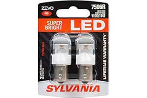 SYLVANIA - 7506 ZEVO LED Red Bulb - Bright LED Bulb, Ideal for Stop and Tail Lights (Contains 2 Bulbs)