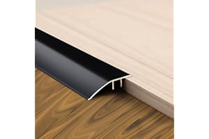 BROZZAG 2Pack Aluminum Floor Transition Threshold Strip 36 inch by 1+3/4 inch,Black Doorway Edge Trim for Carpet to Tile Transition Strip,Bedroom Kitchen Bathroom Doors Reducer Floor Gap Cover