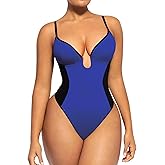 SHAPELLX Shapewear Bodysuit for Women Thong Backless Body Shaper Tummy Control U Plunge Strapless Top Corset Bodysuit