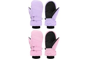 SATINIOR Kids Snow Mittens Waterproof Winter Ski Gloves Warm Thicken Snow Gloves for Girls Boys