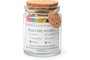 LIVOPARA Bible Verse Jar– Color-Categorized collections of Bible verses and prayers, emotion-based study tools, inspirational gifts for women men families and christians，featuring hand-folded cards.