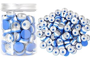 CHUDENG 20mm Blue Flip Top Caps-100 Pcs Aluminum-Plastic Blue Caps for Glass Vial