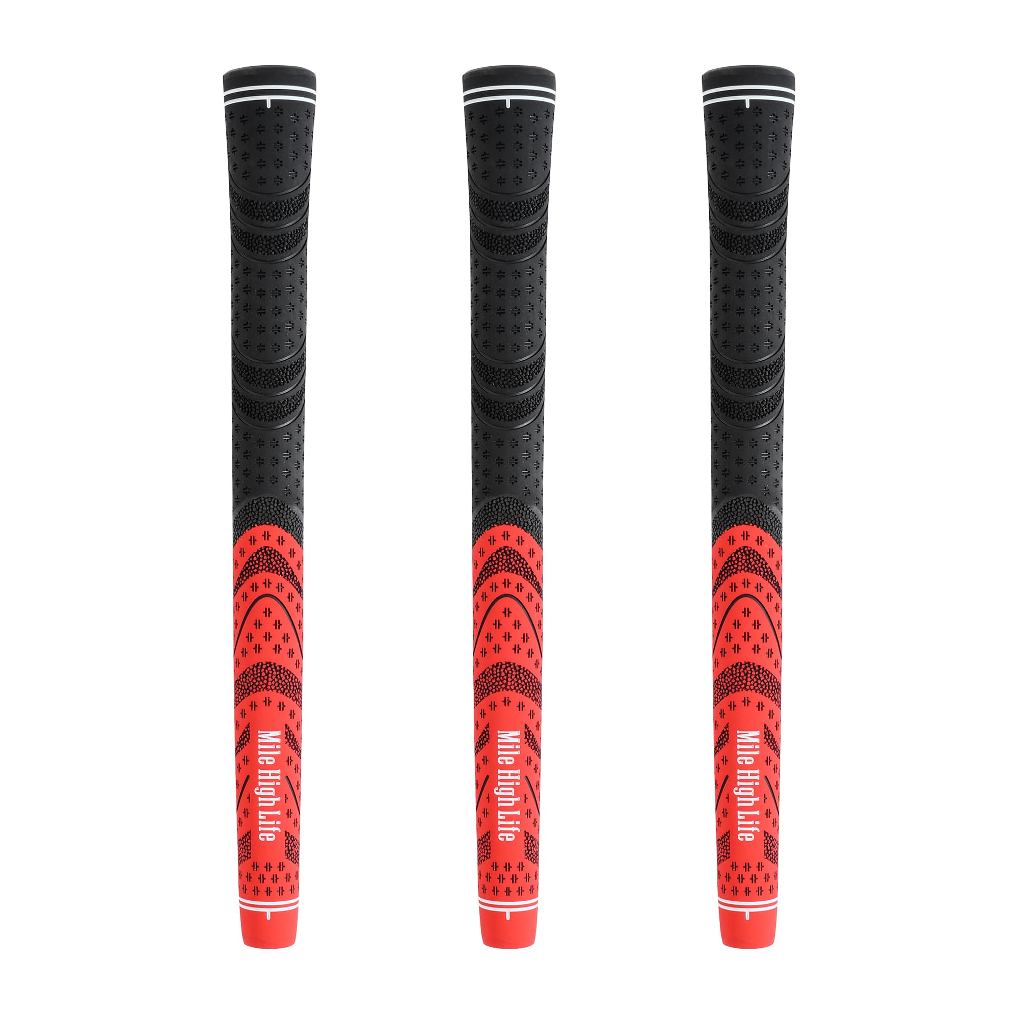 Mile High Life Golf Grips 13 Pack / 3 Pack - All-Weather Soft Rubber Golf Club Grips - High Shock Absorption, Enhanced Traction - Standard, Midsize & Jumbo Size (Core 0.58"-0.61")