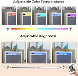 Panana High Gloss 3 Door Sideboard with LED Lights Grey 51.18 in Wide view 4