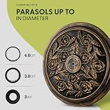 Keplin 12kg Cast Iron Effect Parasol Base Floral Pattern 45mm Diameter Bronze view 5