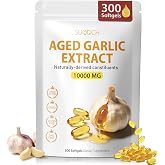 SUOOCH Odorless Aged Garlic Extract - 2-Year Aged Garlic Supplement for Heart Health &amp; Immune Support - Natural Antioxidant Formula, Non-GMO, Gluten-Free - 300 Softgels (150-Day Supply)