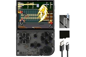 AIVUIDBS RG35XX Retro Handheld Game Console 3.5-inch IPS 640*480 Screen Linux System with a 64G Card Pre-Loaded 5000+ Games Supports HDMI and TV Output (RG35xx+ Black Handheld Game 2024 Latest)