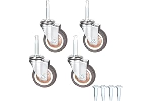 YEWEKE Stem Caster Wheels with 5/16" x 1-1/2" (8 x 38mm) Stem Sockets TPR Replacement Castors Swivel Casters for Carts, Furniture, Dolly, Workbench (2.0 inch Without Brakes)