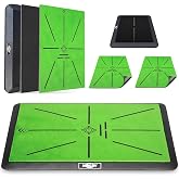 MONOJOY Golf Mat Practice Indoor/Outdoor with Replaceable Pad &amp; Accessories | 15.7"x11.8" Training Mat with Anti-slip Rubber Base for Swing Path Feedback Hitting Putting &amp; Chipping