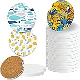 Ceramic Sublimation Blanks Car Coasters for Car Cup with Finger Notch for Easy Removal Ceramic Car Cupholder Auto Cupholder Keep Vehicle from Cold Drink Sweat Stain Spill (12)