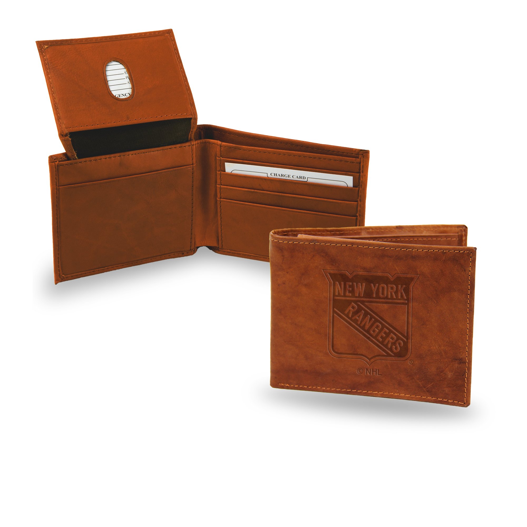 Rico Industries NHL Embossed Leather Billfold Wallet, New York Rangers
