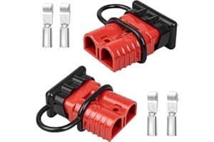 RED WOLF 175A Battery Quick Connector 2-4 AWG Jumper Cable Plug Flame-retardant Anderson Type SB175 Plug Outdoor Power Quickly Connect/Disconnect Kit for Electrical System Trailer RV (2 PCs Red, 175A)