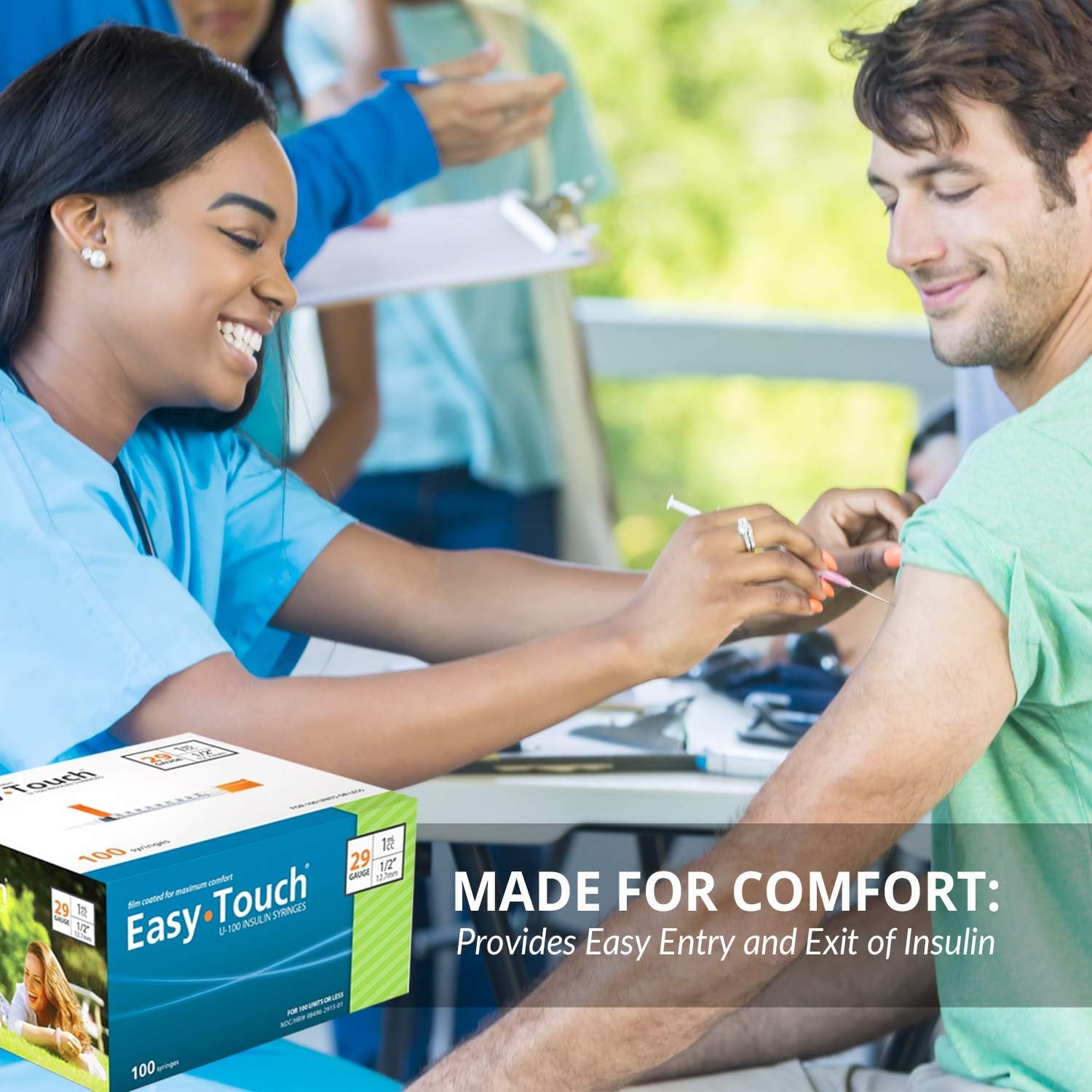 EasyTouch® U-100-29G, Insulin Syringes, 1cc/mL, 1/2" (Box of 100): Health & Personal Care