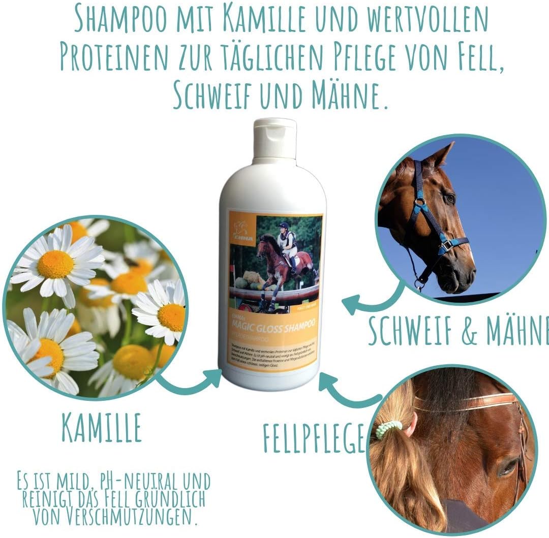 EMMA® Horse shampoo I horse care, coat care, shampoo for horses, mane and tail, for silky shine