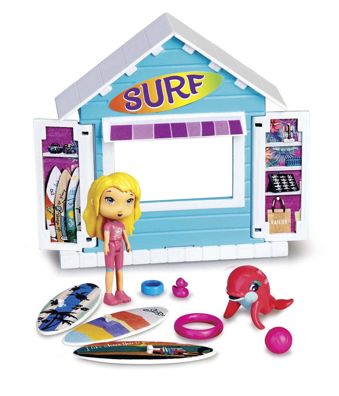 mymy CiTY - Wendy Wave Shop, Surf Tent and Accessories with Figures, for Boys and Girls from 3 Years Old (Famous 700015596), Assorted Colour/Model