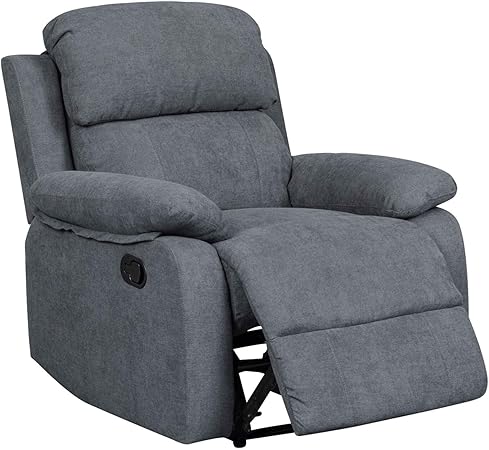 Decoinparis Fauteuil Relax En Tissu Keaton Gris Foncé