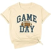 Game Day Football T Shirt Women Sunday Funday Top Shirt Funny Gameday Graphic Print Tee Tops