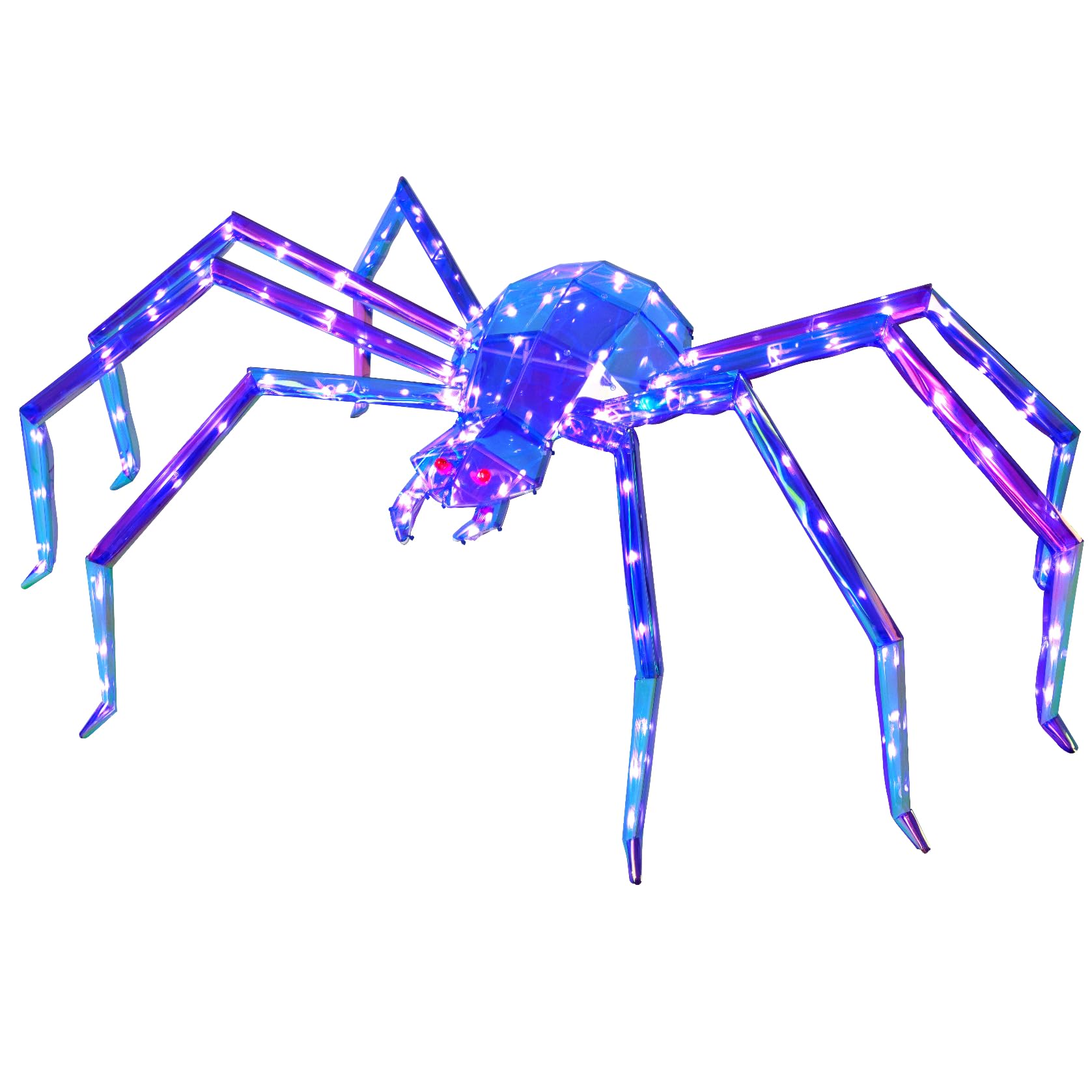 Photo 1 of Prismatic Iridescent Giant Spider, 52" Pre-lit Large Outdoor Scary Prismatic Spider Decorations for Halloween 140 LED Light Up Giant Spider Outdoor Halloween Decorations for Garden, Yard, Porch