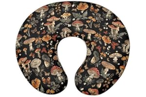 Wanzuoeng Mushroom Printed Nursing Pillow Cover for Newborn Infant, Flowers Butterfly Soft Breathable Baby Nursing Pillow Cover Lightweight Stretch Breastfeeding Pillow Slipcover Cover