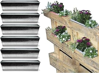 Bada Bing 6er Set Pflanzkasten für Palette Verzinktes Metall Blumenkasten Einsatz für Europalette Pflanzschale Deko Garten Trend 47