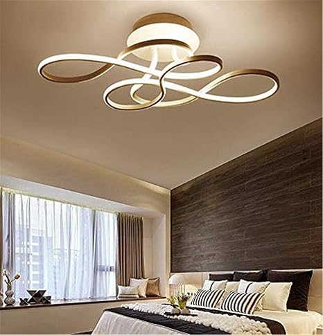 Led Deckenleuchte Dimmbar Wohnzimmerlampe Deckenlampe 54w Modern Aluminium Material Acryl Lampenschirm Designer Lampen 3000k 6500k Fernbedienung Licht Helligkeit Einstellbar Schlafzimmer Lampe Gold Amazon De Beleuchtung