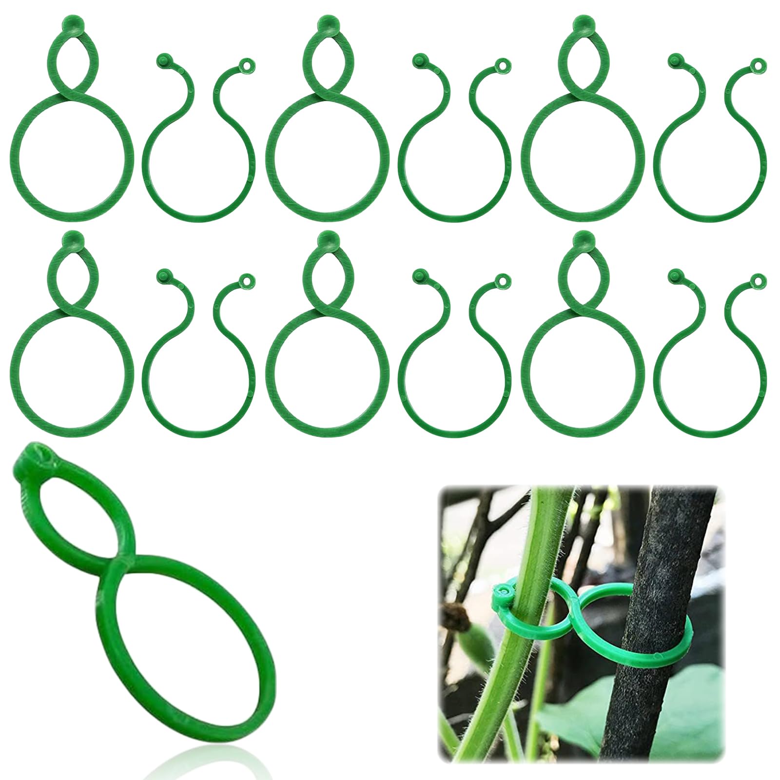 MAEXUS Plant Clips (Pack of 500) Plant Support Secured Plant Clip Plant Clips for Climbing Plants Reusable Vine Support Clip Suitable for Flowers, Vines, Vegetables