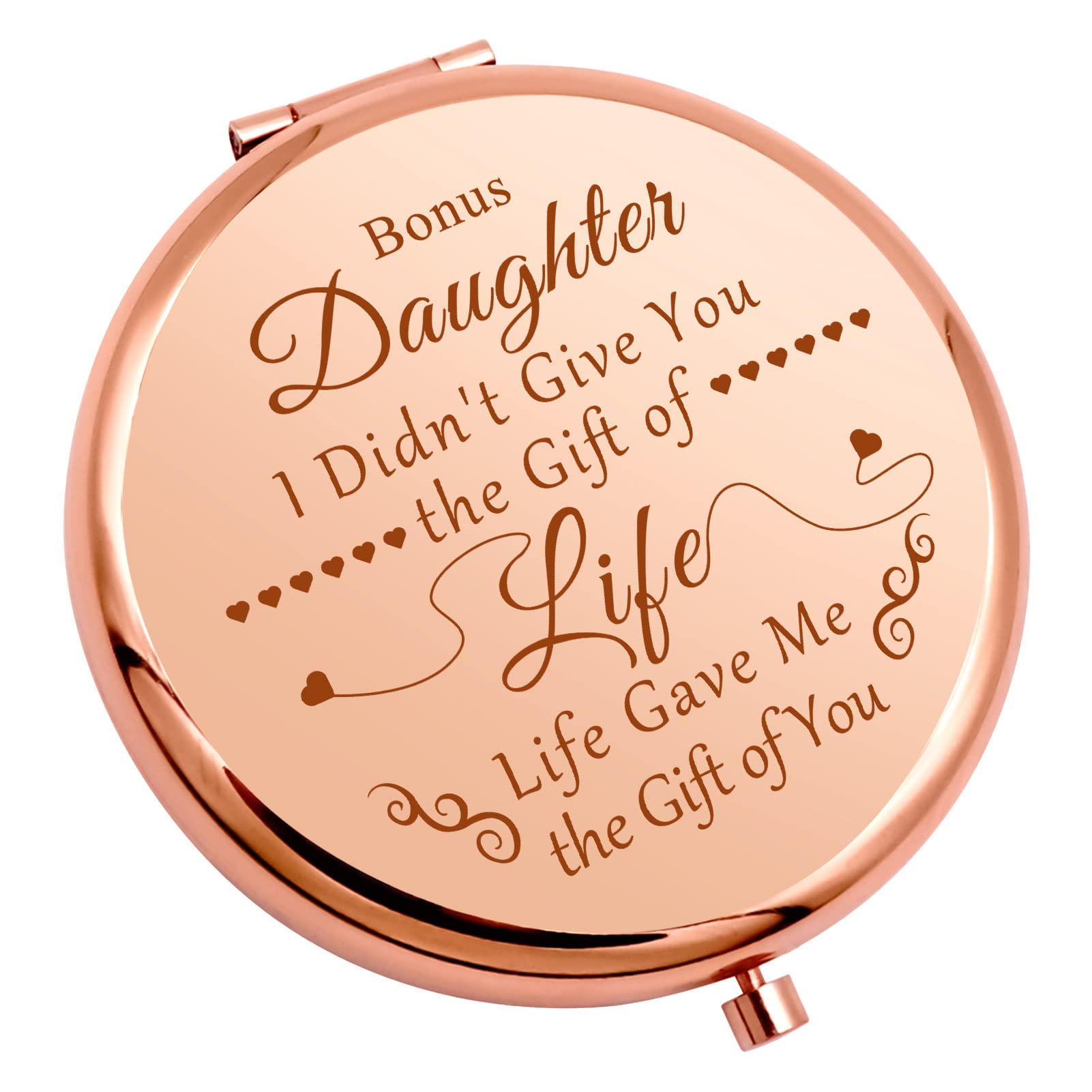 Gevody Daughter in Law Wedding Day Gift Compact Makeup Mirror Daughter in Law Gift from Mother Stepdaughter Adoption Present Christmas Mothers Day Birthday Present for Woman Travel Compact Mirror