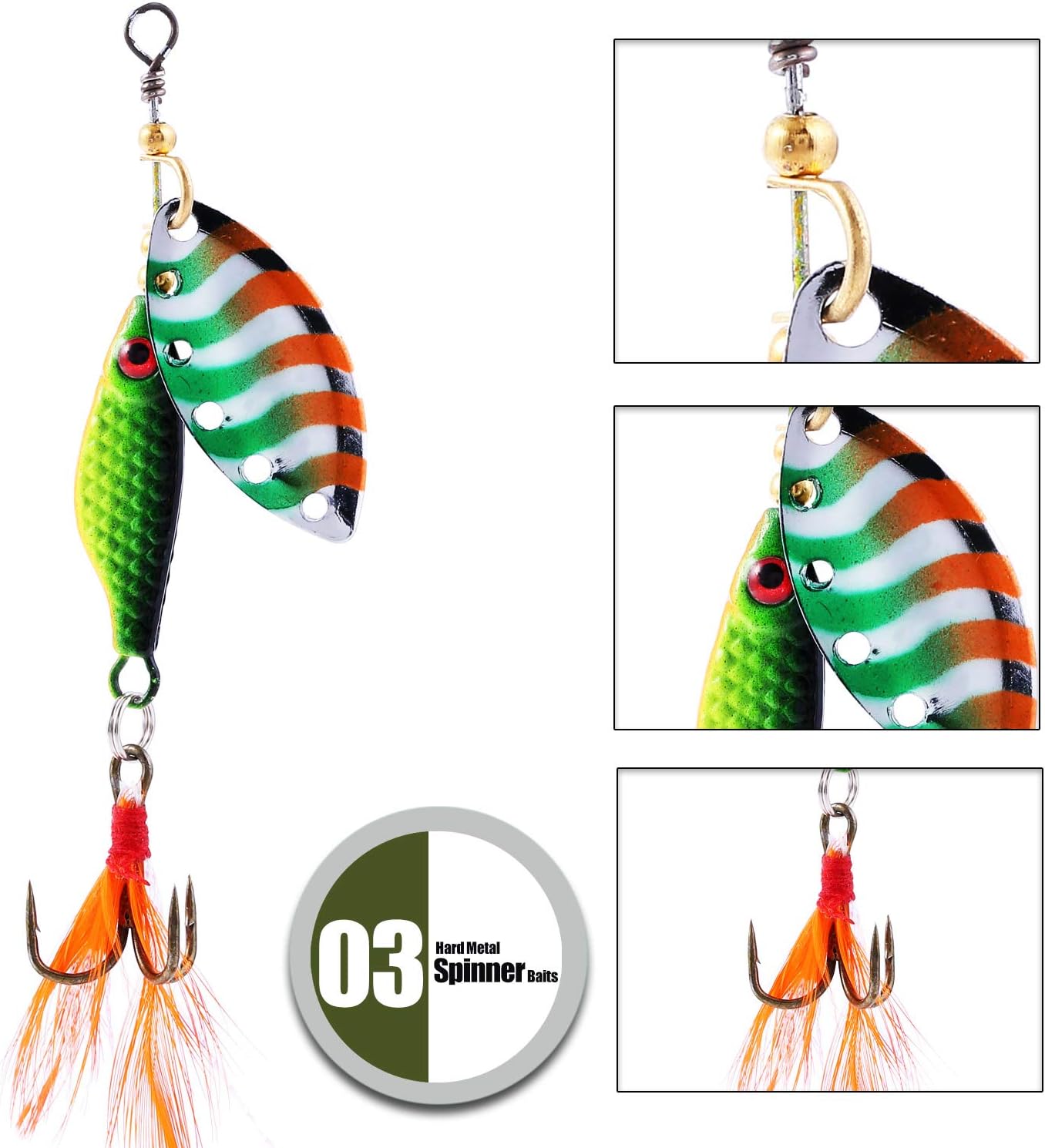 Sougayilang Fishing Lure Spinnerbaits 5Pcs Spinner Baits Kit for Trout Bass Salmon … : Sports & Outdoors