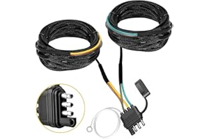 4 Pin 5 Wire Trailer Wiring Harness, 22FT Trailer Connector Light Kit 4 Pin,Boat Trailer Wiring Harness, for Connection Both-
