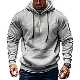 TRFIC Men's Fleece Workout Athletic Pullover Hoodie Long Sleeve Basic Quarter Zip Pullover Sweatshirt with Kanga Pocket