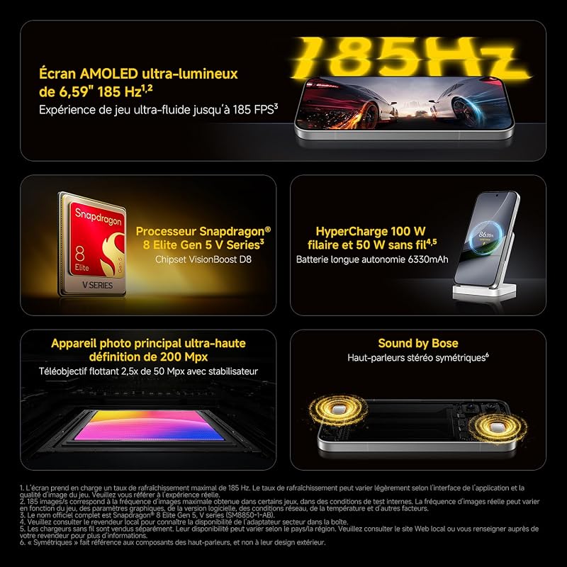 POCO F9 Pro, Smartphone 12+256 Go, Noir, Batterie 6330 mAh, Charge 100 W