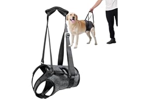 BUALR Dog Halter Harnesses, Adjustable Lift Hanress For Large Dogs, Dog Sling For Medium Dogs Hind Leg Support To Help Rehabilitate, Soft Padded Dog Support Harness For Elderly, Injured, Arthritic(Small)