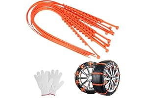 Reusable Anti-Skid Snow Tire Chains,Car Snow Chains Truck Tires, Universal Adjustable Zip-tie Emergency Portable Snow Tire Ch