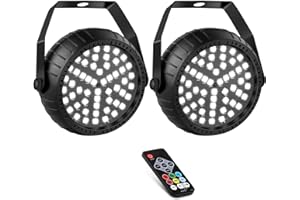 YEESITE Strobe Light for DJ Party - 54 LEDs Super Bright Full Color RGBW Halloween Strobe Lights 2 Pack with Remote Control Sound Activated Speed Control Mini Flashing Lighting for Room Stage Dance Disco Club
